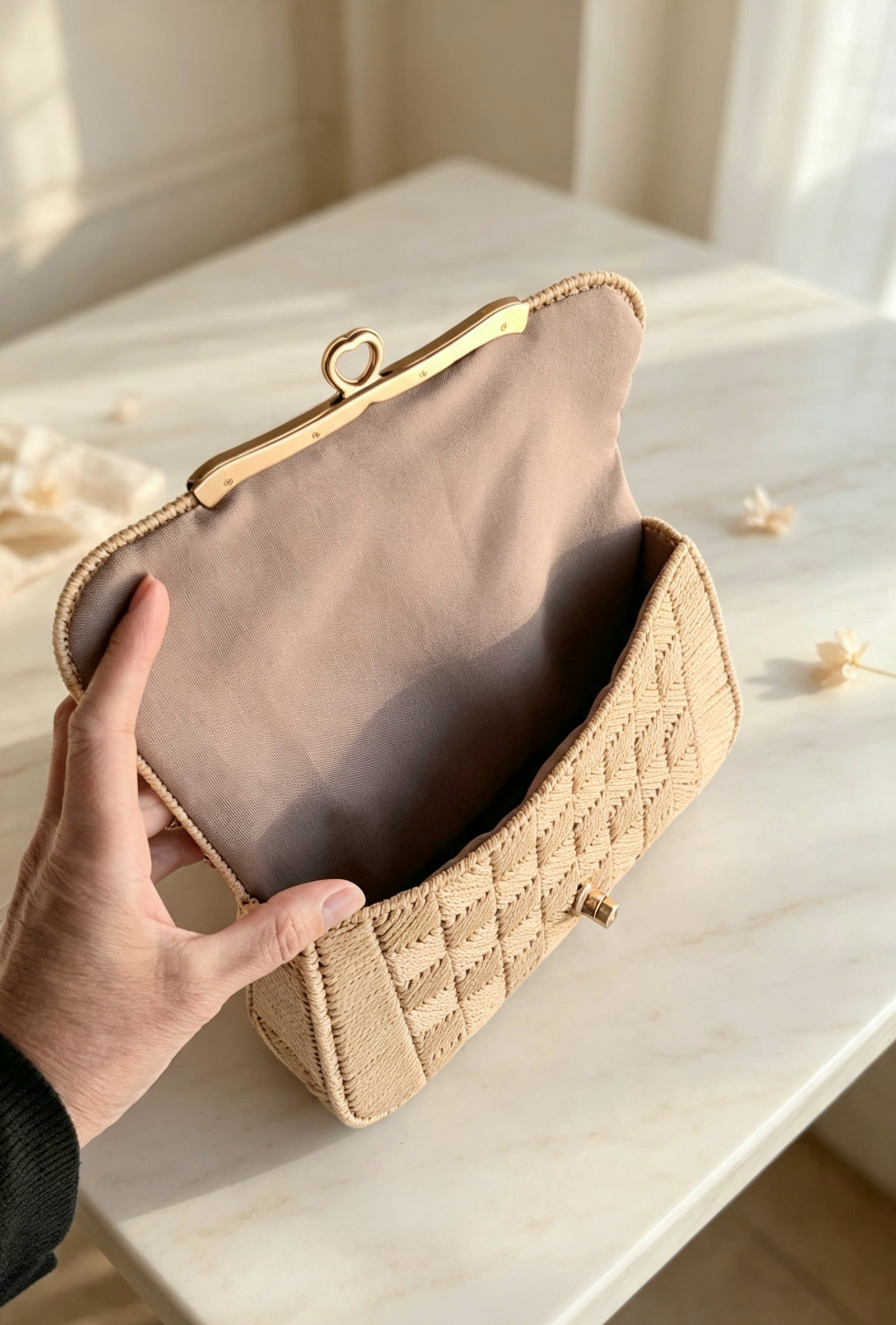 Bolsa em crochê na tela