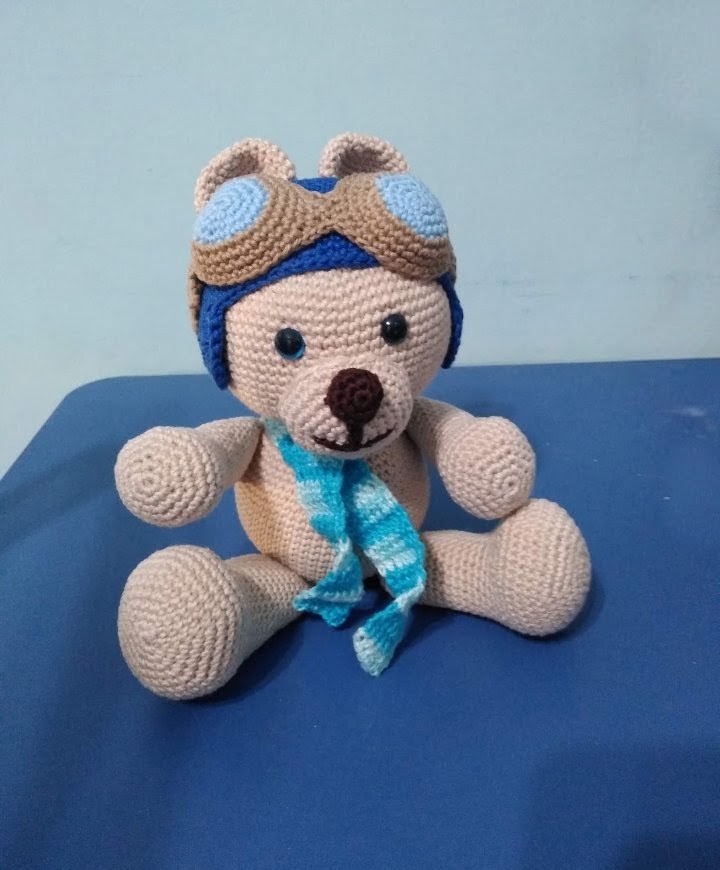 Urso Aviador Amigurumi